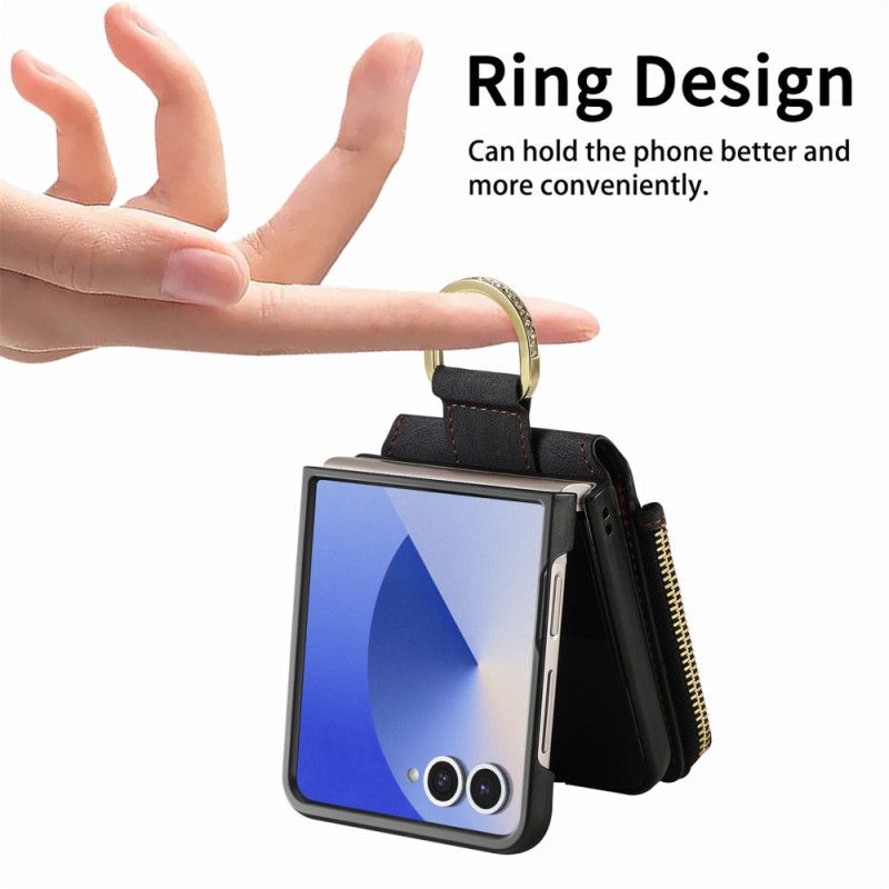 Κάλυμμα Samsung Galaxy Z Flip 7 Τσέπη Με Φερμουάρ Και Θήκη Για Κάρτες