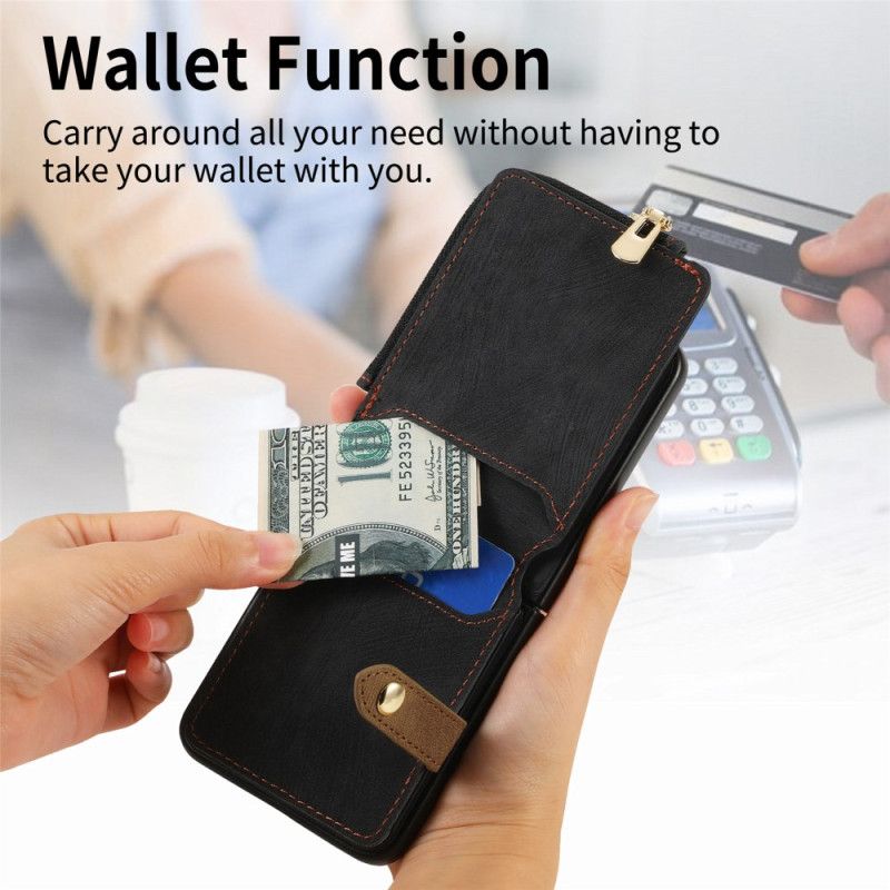 Κάλυμμα Samsung Galaxy Z Flip 7 Τσέπη Με Φερμουάρ Και Θήκη Για Κάρτες