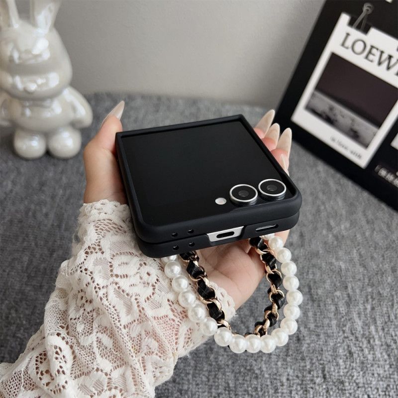 Κάλυμμα Samsung Galaxy Z Flip 7 Χαμογελαστή Λαγουδάκι Με Βραχιόλι Σιλικόνης