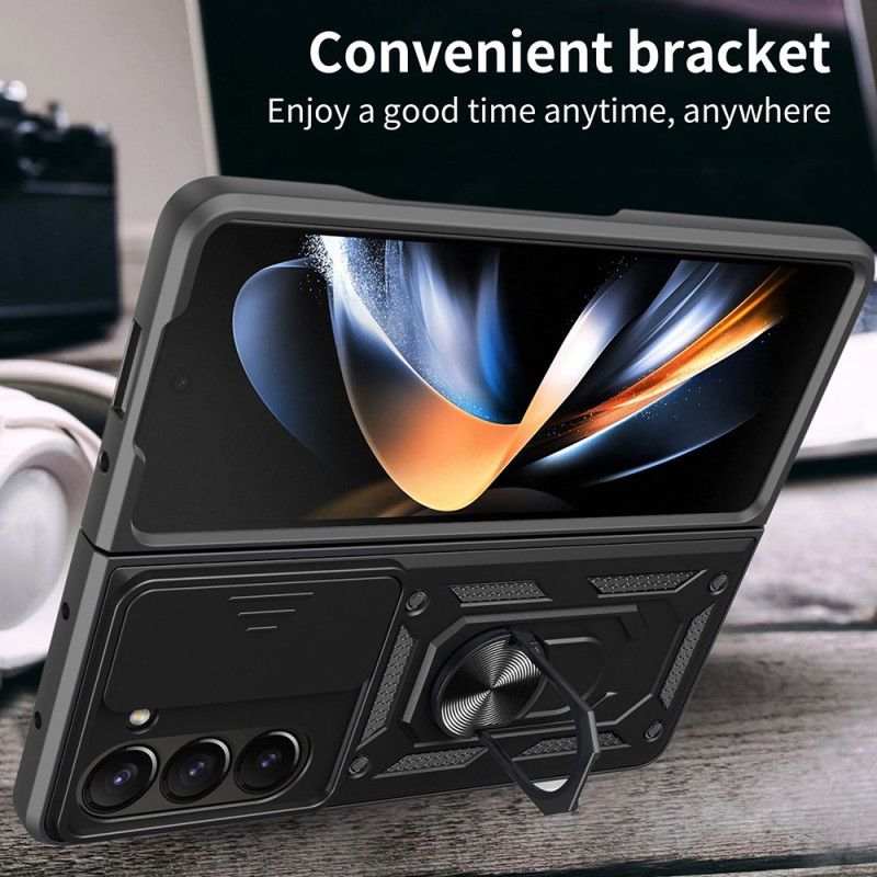 Κάλυμμα Samsung Galaxy Z Fold 7 Βάση Δαχτυλιδιού Και Συρόμενο Κάλυμμα Κάμερας Σιλικόνης