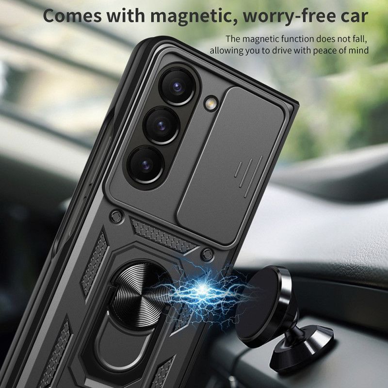 Κάλυμμα Samsung Galaxy Z Fold 7 Βάση Δαχτυλιδιού Και Συρόμενο Κάλυμμα Κάμερας Σιλικόνης