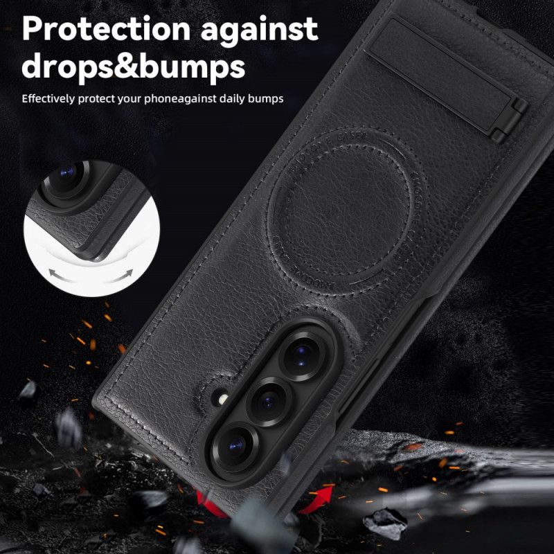 Κάλυμμα Samsung Galaxy Z Fold 7 Δερμάτινη Θήκη Magsafe Με Βάση