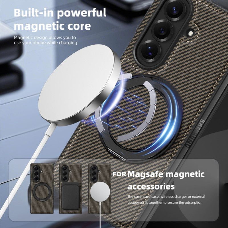 Κάλυμμα Samsung Galaxy Z Fold 7 Μαγνητική Υφή Από Ίνες Άνθρακα