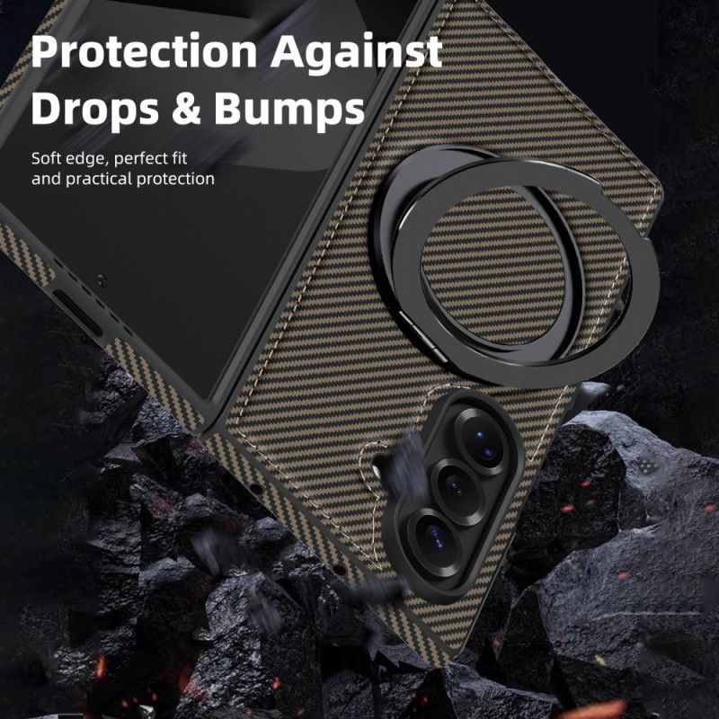 Κάλυμμα Samsung Galaxy Z Fold 7 Μαγνητική Υφή Από Ίνες Άνθρακα