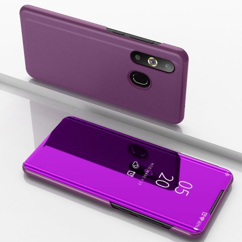 Προβολή Καλύμματος Samsung Galaxy A50 Μαύρο Καθρέφτης Και Ψεύτικο Δέρμα