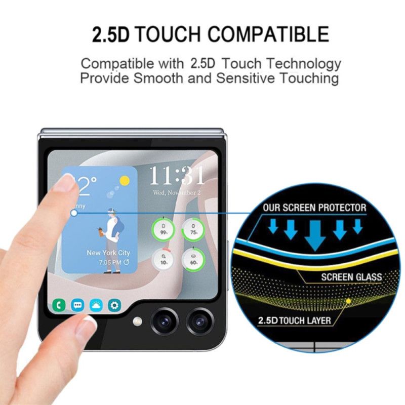 Προστατευτικό Οθόνης Από Σκληρυμένο Γυαλί Για Samsung Galaxy Z Flip 7 Fe / Z Flip 6. Μαύρα Περιθώρια