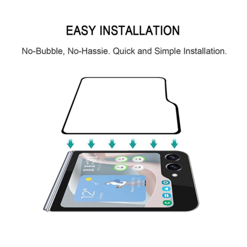 Προστατευτικό Οθόνης Από Σκληρυμένο Γυαλί Για Samsung Galaxy Z Flip 7 Fe / Z Flip 6. Μαύρα Περιθώρια