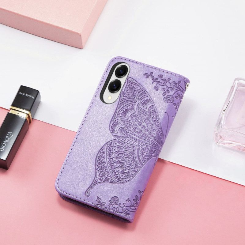 Θηκη Κινητου Samsung Galaxy S25 5g Edge Θήκες Κινητών Μπαρόκ Πεταλούδα Με Λουράκι Καρπού