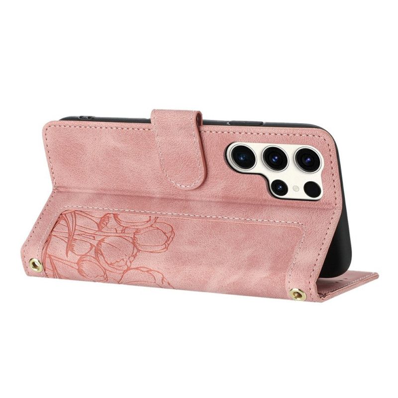 Θηκη Κινητου Samsung Galaxy S25 Ultra 5g Δερμάτινο Εφέ Με Λουλούδια