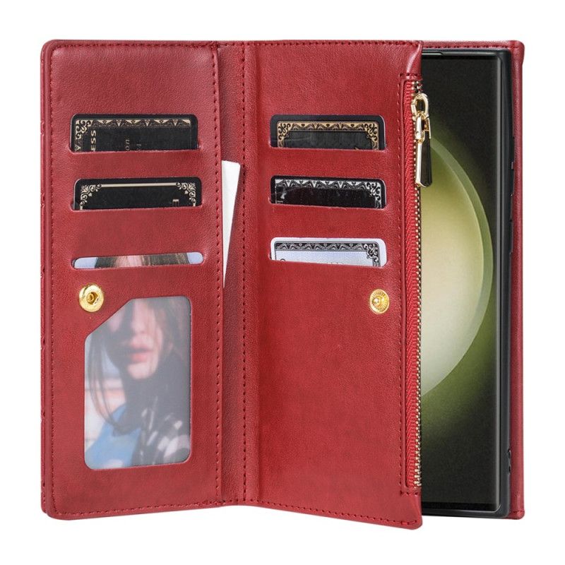 Θηκη Κινητου Samsung Galaxy S25 Ultra 5g Καπιτονέ Πορτοφόλι Με Λουράκι Ώμου