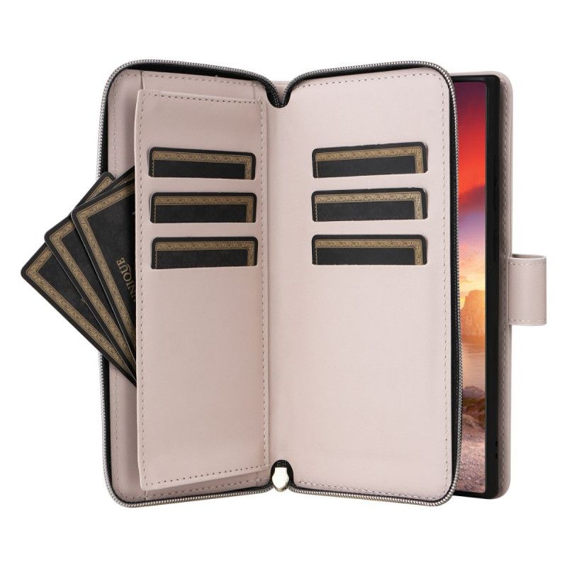 Θηκη Κινητου Samsung Galaxy S25 Ultra 5g Θήκες Κινητών Καπιτονέ Πορτοφόλι Με Λουράκι Και Λουράκι Ώμου