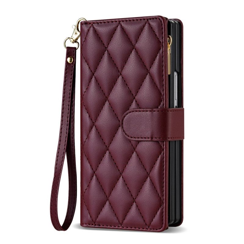 Θηκη Κινητου Samsung Galaxy Z Fold 7 Θήκες Κινητών Επενδυμένο Με Λουράκι Ώμου Και Κορδόνι