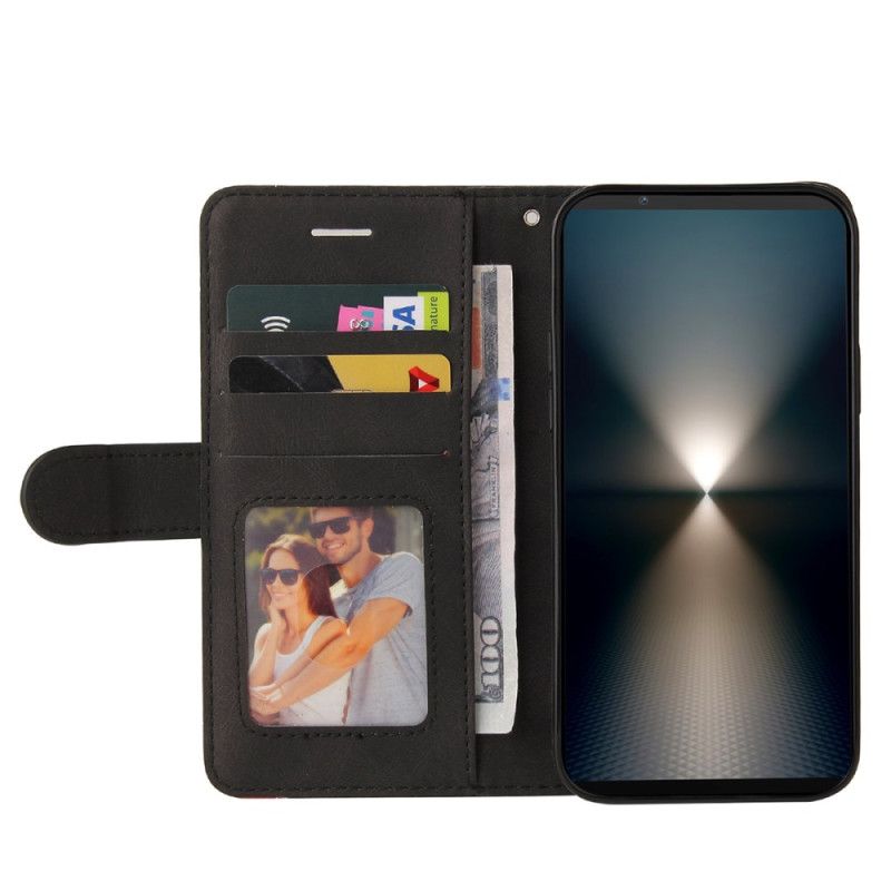 Δερματινη Θηκη Sony Xperia 1 Vii Δίχρωμη Κυματιστή Γραμμή Σιλικόνης