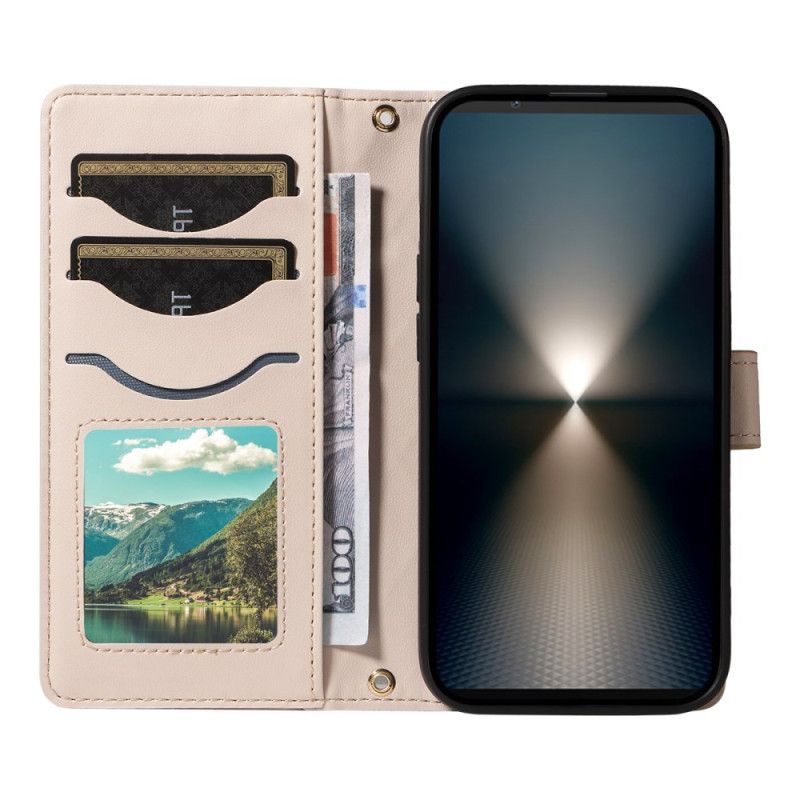 Δερματινη Θηκη Sony Xperia 1 Vii Καπιτονέ Με Λουρί Και Λουρί Ώμου Σιλικόνης