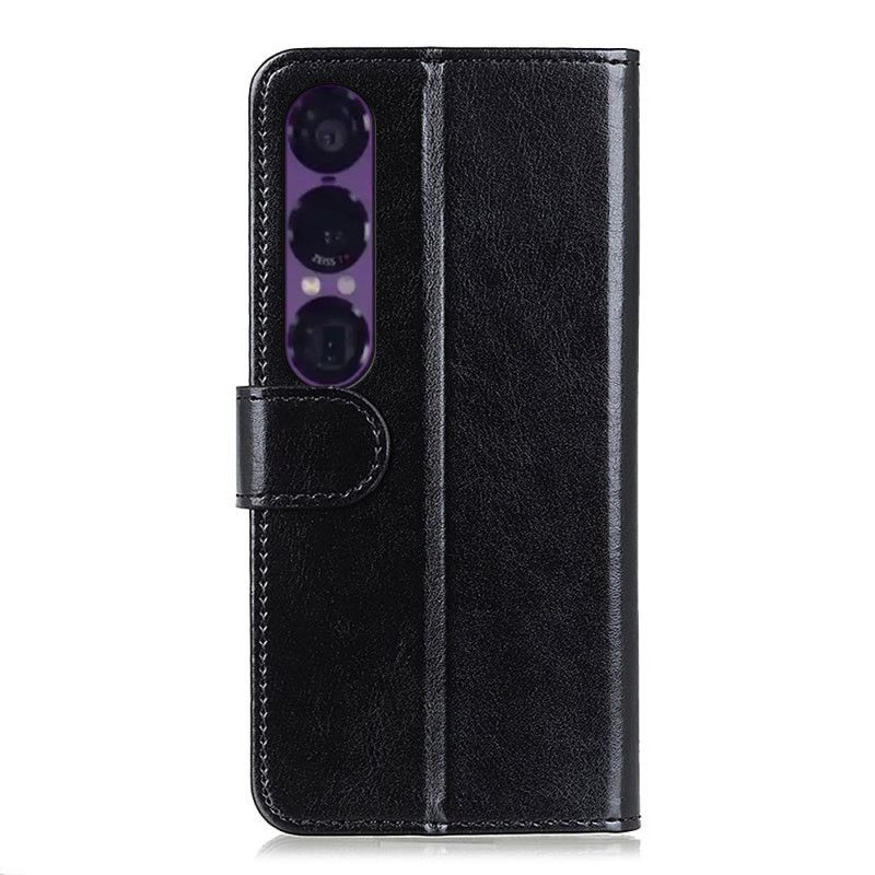 Δερματινη Θηκη Sony Xperia 1 Vii Λουστρίνι Από Τεχνητό Δέρμα