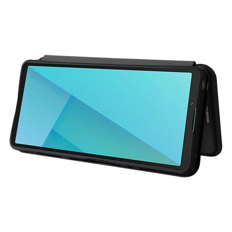 Δερματινη Θηκη Sony Xperia 10 Vii Ίνες Άνθρακα Σιλικόνης