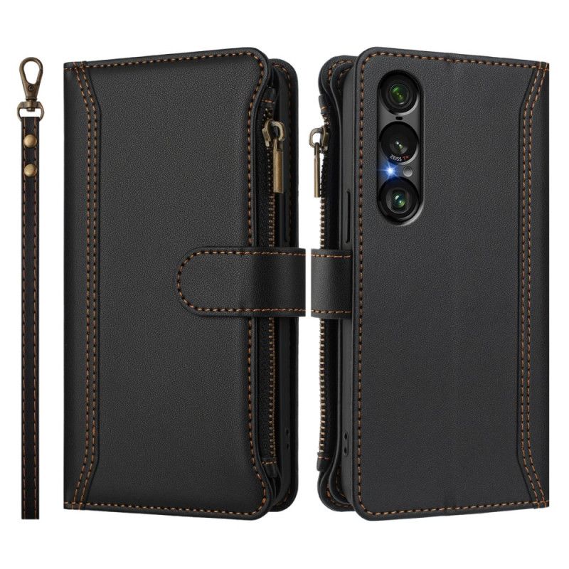 Θηκη Κινητου Sony Xperia 1 Vii Θήκες Κινητών Πορτοφόλι Με 9 Θέσεις Κάρτας Με Λουράκι