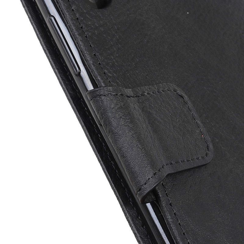 δερματινη Κάλυμμα Για Xiaomi Redmi 9A Μαύρο Υφή Λίτσι Περισσότερο