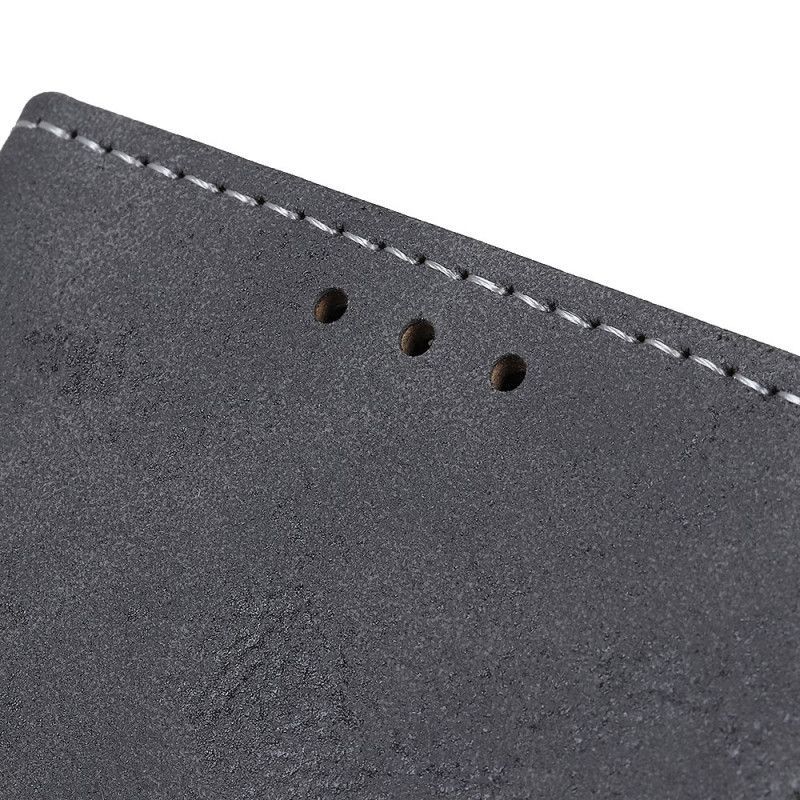 δερματινη Κάλυμμα Για Xiaomi Redmi 9C Γκρι Vintage Faux Δέρμα