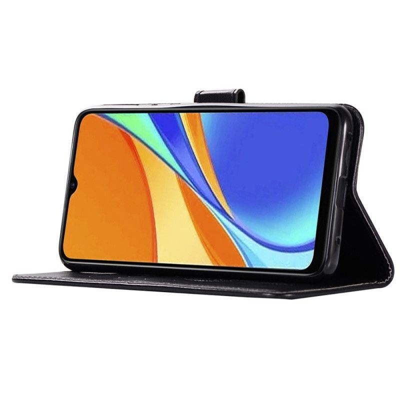 δερματινη Κάλυμμα Για Xiaomi Redmi 9C Μαύρο Δερμάτινο Εφέ Πιάνει Όνειρα Κουκουβάγιας