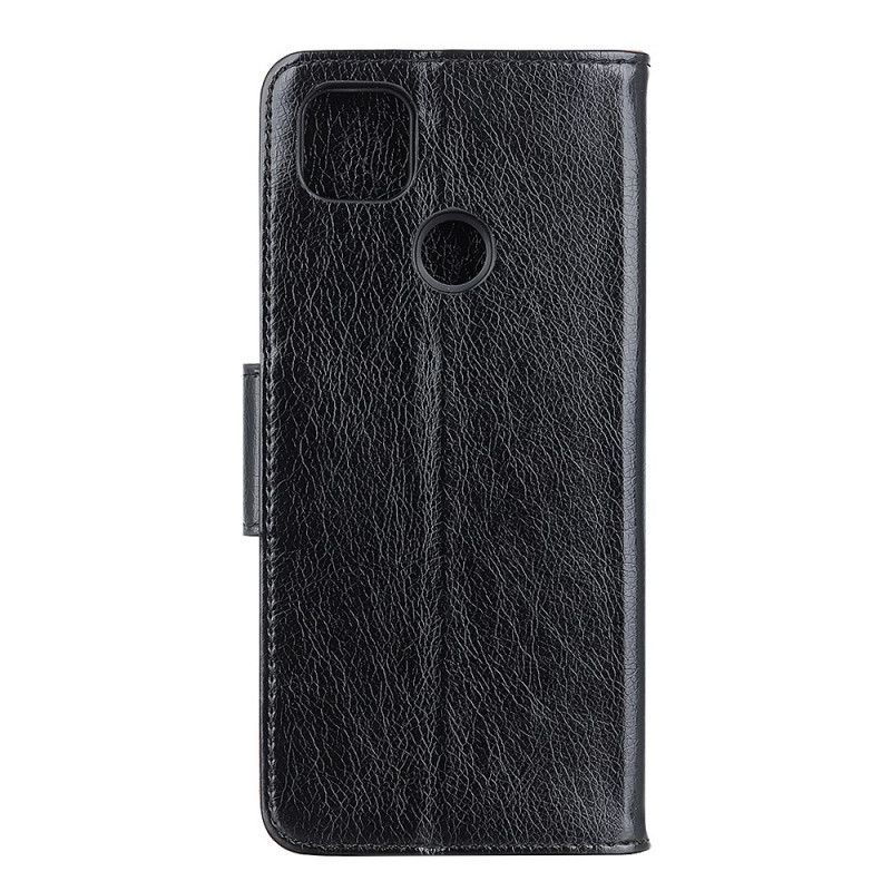 δερματινη Κάλυμμα Για Xiaomi Redmi 9C Μαύρο Σπαστό Δέρμα Νάπα