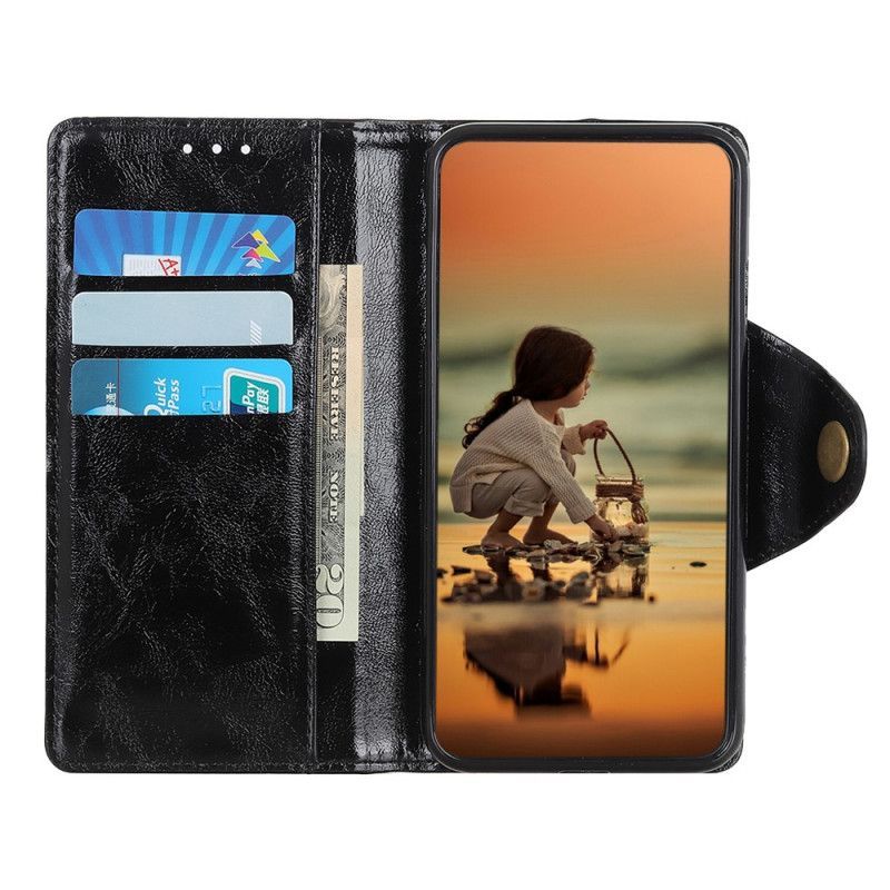 δερματινη Κάλυμμα Για Xiaomi Redmi Note 8 Pro Κουμπί Πατέντα Απομίμησης Δέρματος