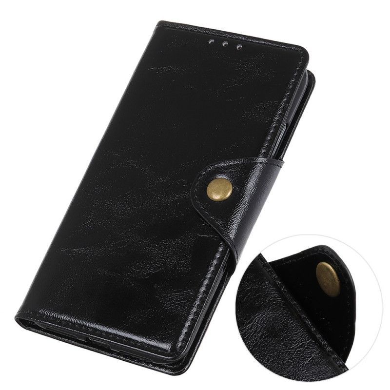 δερματινη Κάλυμμα Για Xiaomi Redmi Note 8 Pro Κουμπί Πατέντα Απομίμησης Δέρματος
