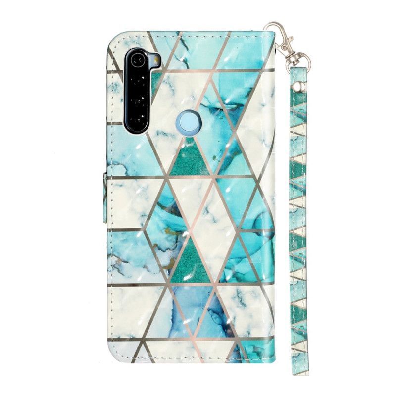 δερματινη Κάλυμμα Για Xiaomi Redmi Note 8T Μαρμάρινες Ελαφριές Λωρίδες