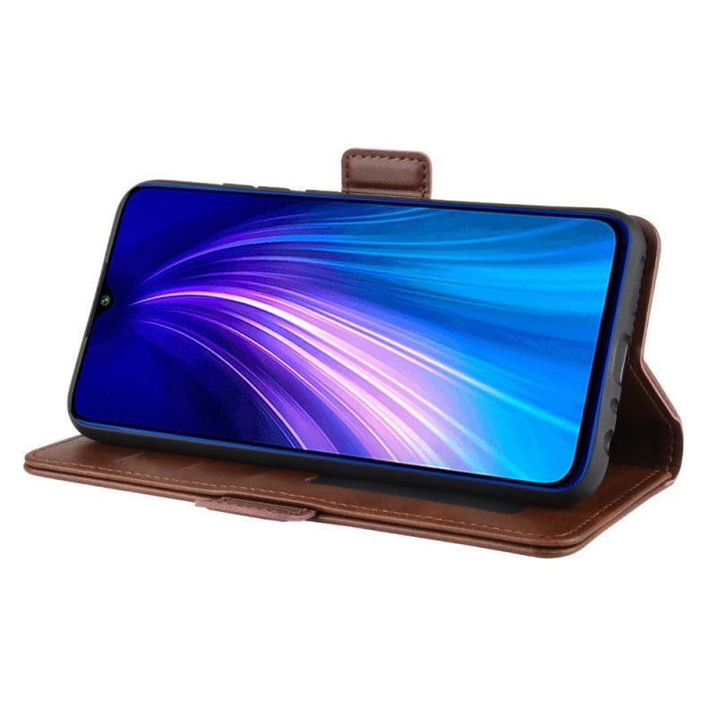 δερματινη Κάλυμμα Για Xiaomi Redmi Note 8T Μαύρο Διπλό Πτερύγιο