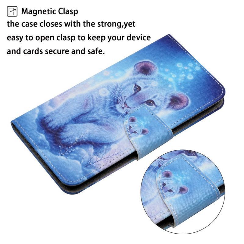 δερματινη Κάλυμμα Xiaomi Redmi 10 Τίγρη Χιονιού