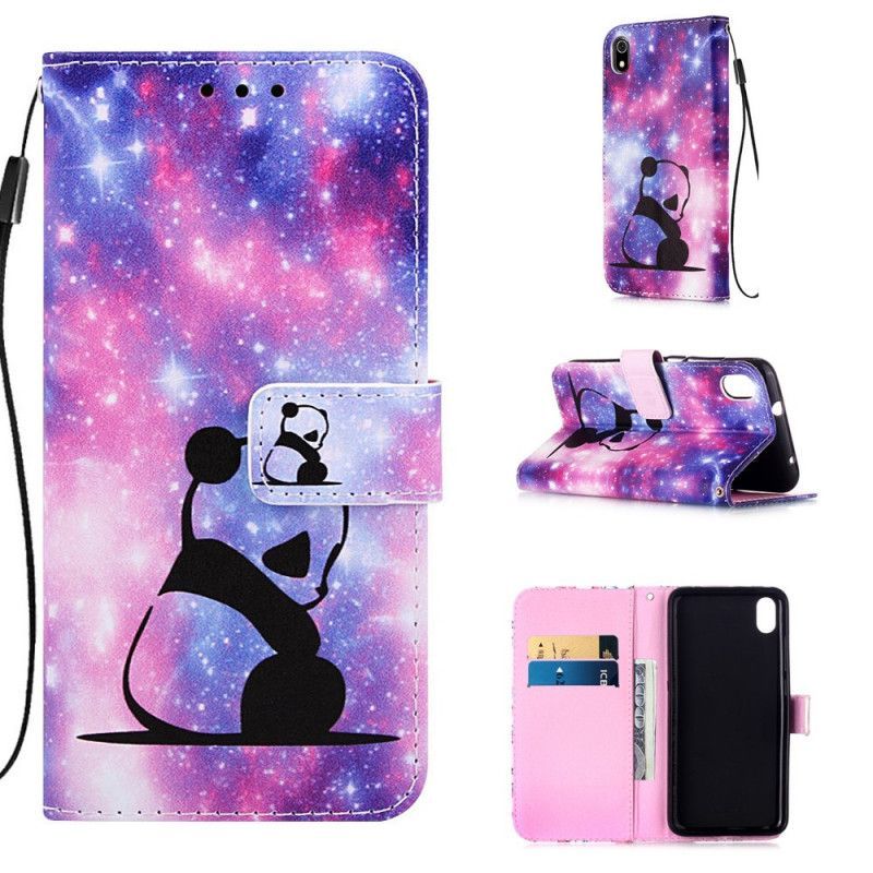 δερματινη Κάλυμμα Xiaomi Redmi 7A Ροζ Στρινγκ Panda Daydreams Πρωτότυπος