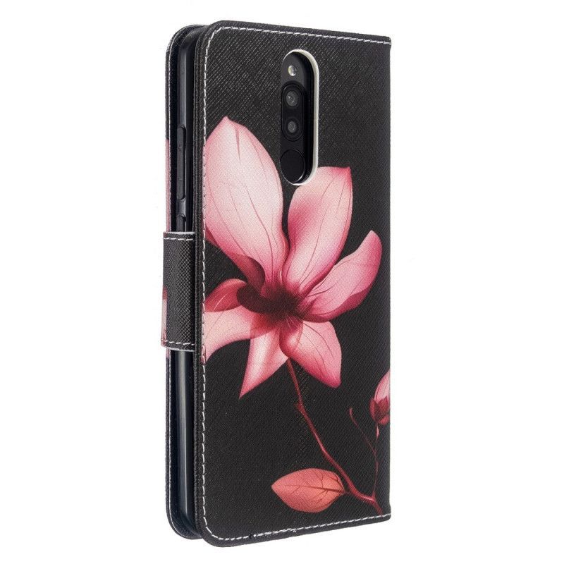 δερματινη Κάλυμμα Xiaomi Redmi 8 Ροζ Λουλούδι