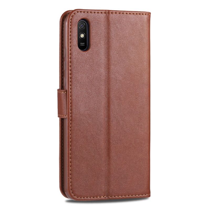 δερματινη Κάλυμμα Xiaomi Redmi 9A Μαύρο Azns Faux Leather Πρωτότυπος