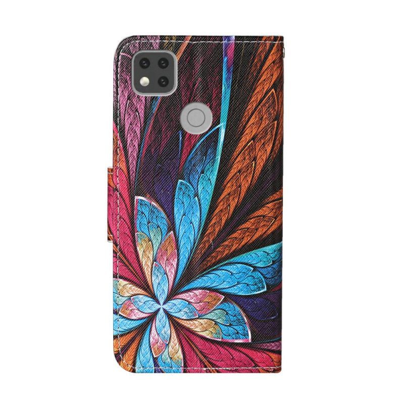 δερματινη Κάλυμμα Xiaomi Redmi 9C Λουλούδι Παγωνιού