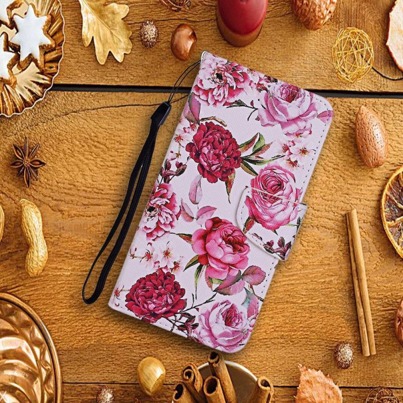 δερματινη Κάλυμμα Xiaomi Redmi 9C Ρετρό Λουλούδια Ελευθερίας