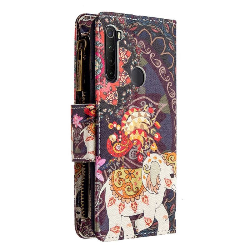 δερματινη Κάλυμμα Xiaomi Redmi Note 8T Τσέπη Με Φερμουάρ Ελέφαντα