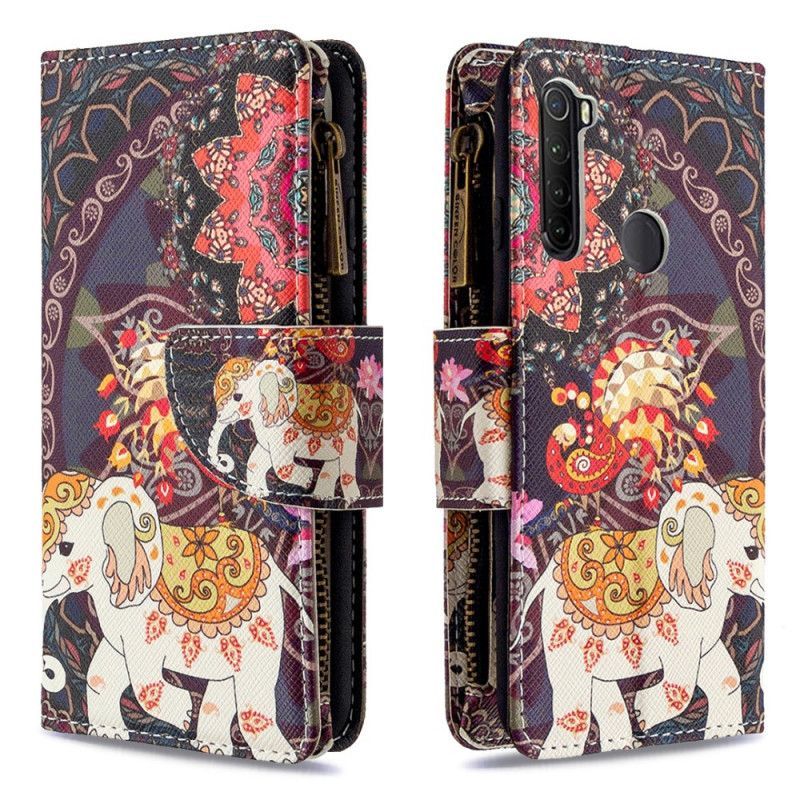 δερματινη Κάλυμμα Xiaomi Redmi Note 8T Τσέπη Με Φερμουάρ Ελέφαντα