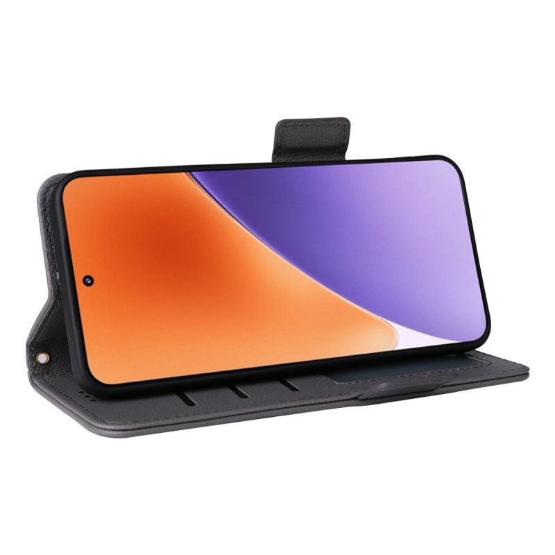 Δερματινη Θηκη Xiaomi 15 Δέρμα Lychee Faux Με Λουράκι Σιλικόνης