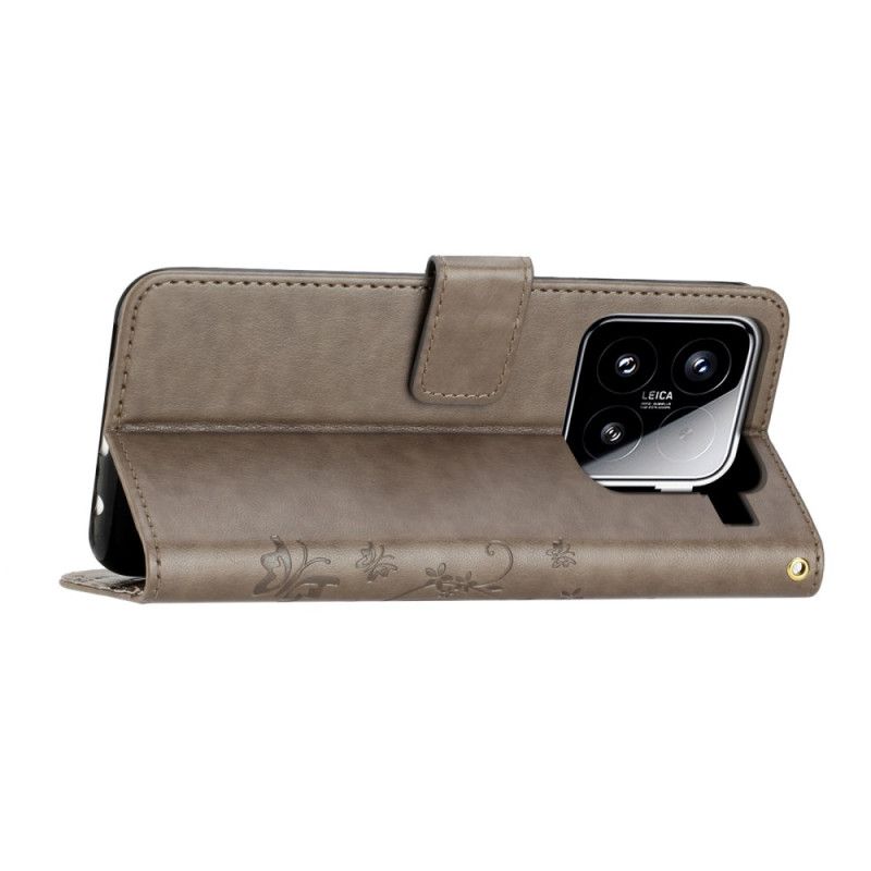 Δερματινη Θηκη Xiaomi 15 Λουλουδάτο Σχέδιο