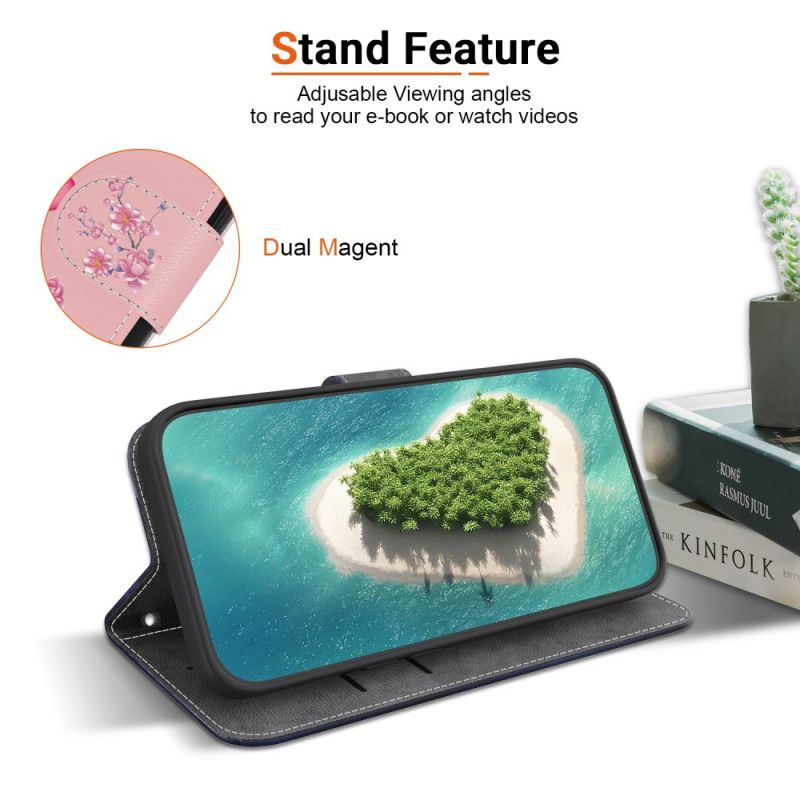 Δερματινη Θηκη Xiaomi 15 Μοτίβο Σακούρα Σιλικόνης