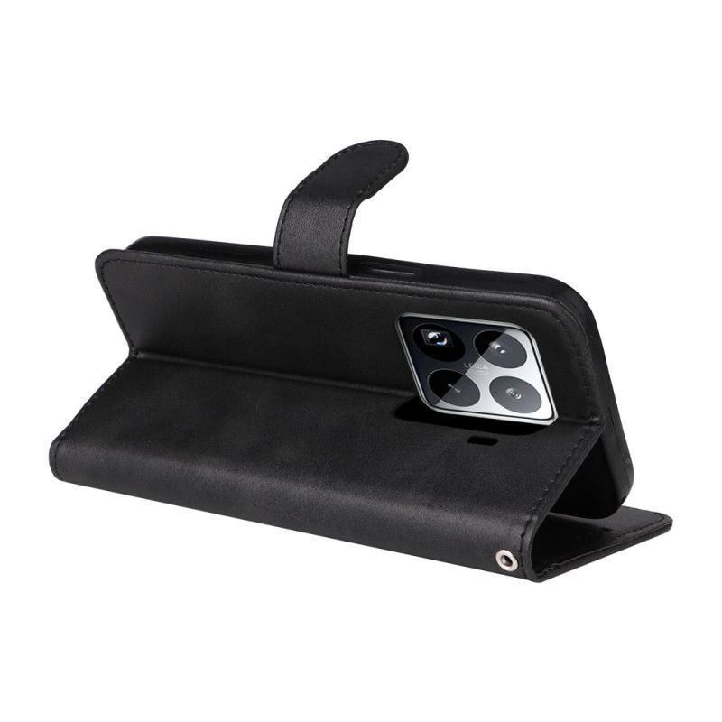 Δερματινη Θηκη Xiaomi 15 Pro Απλό Δερμάτινο Εφέ Με Λουρί