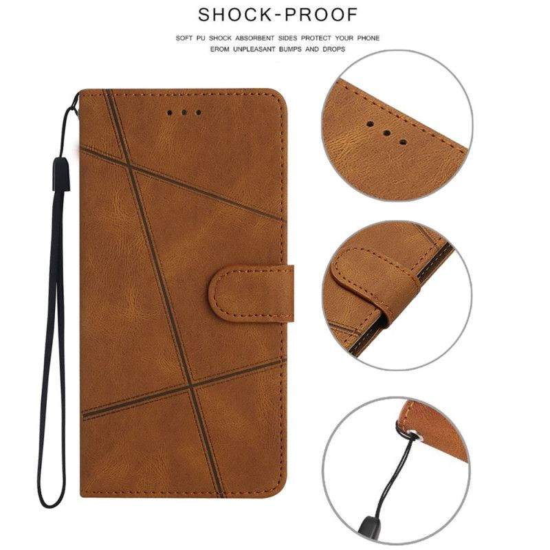 Δερματινη Θηκη Xiaomi 15 Pro Γραμμές Και Ρίγες Με Λουρί