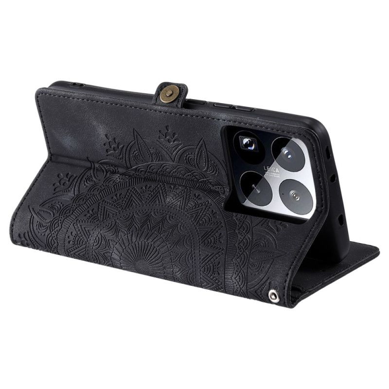 Δερματινη Θηκη Xiaomi 15 Pro Λουράκι Με Μοτίβο Τοτέμ