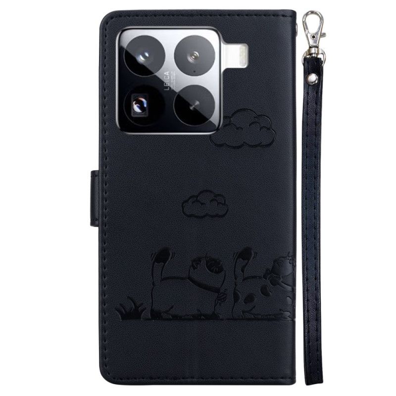 Δερματινη Θηκη Xiaomi 15 Pro Σκηνή Γάτας Με Μπλοκάρισμα Rfid