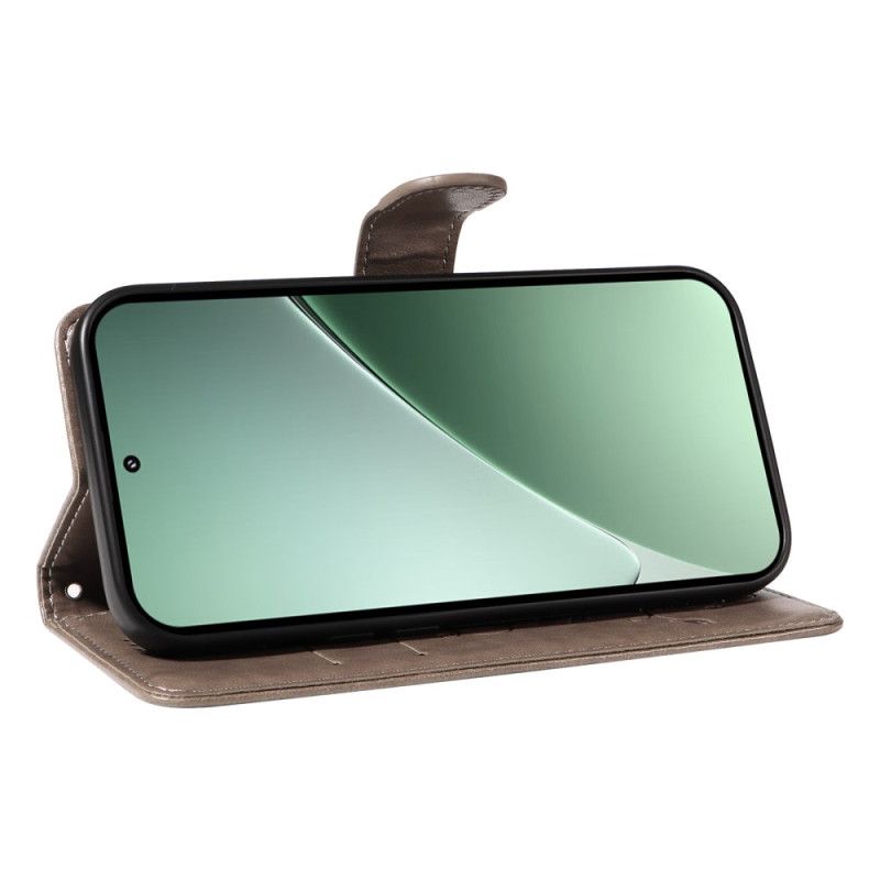 Δερματινη Θηκη Xiaomi 15 Pro Σχέδιο Με Λουλούδια Και Πεταλούδες Σιλικόνης