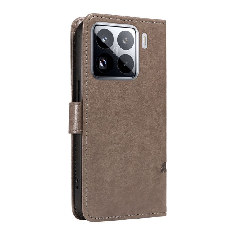 Δερματινη Θηκη Xiaomi 15 Pro Σχέδιο Με Λουλούδια Και Πεταλούδες Σιλικόνης