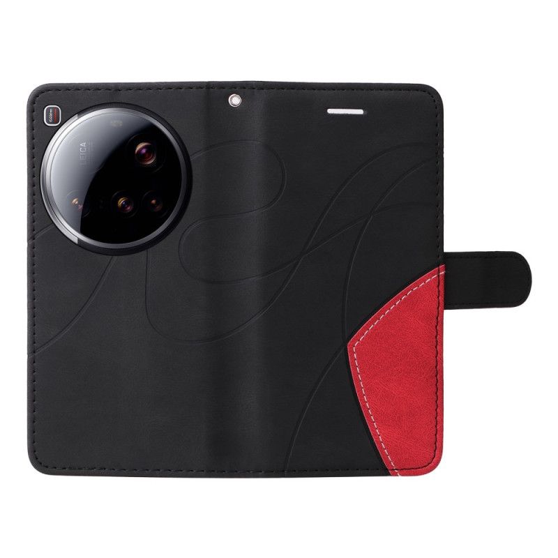 Δερματινη Θηκη Xiaomi 15 Ultra Δίχρωμες Κυματιστές Γραμμές Σιλικόνης