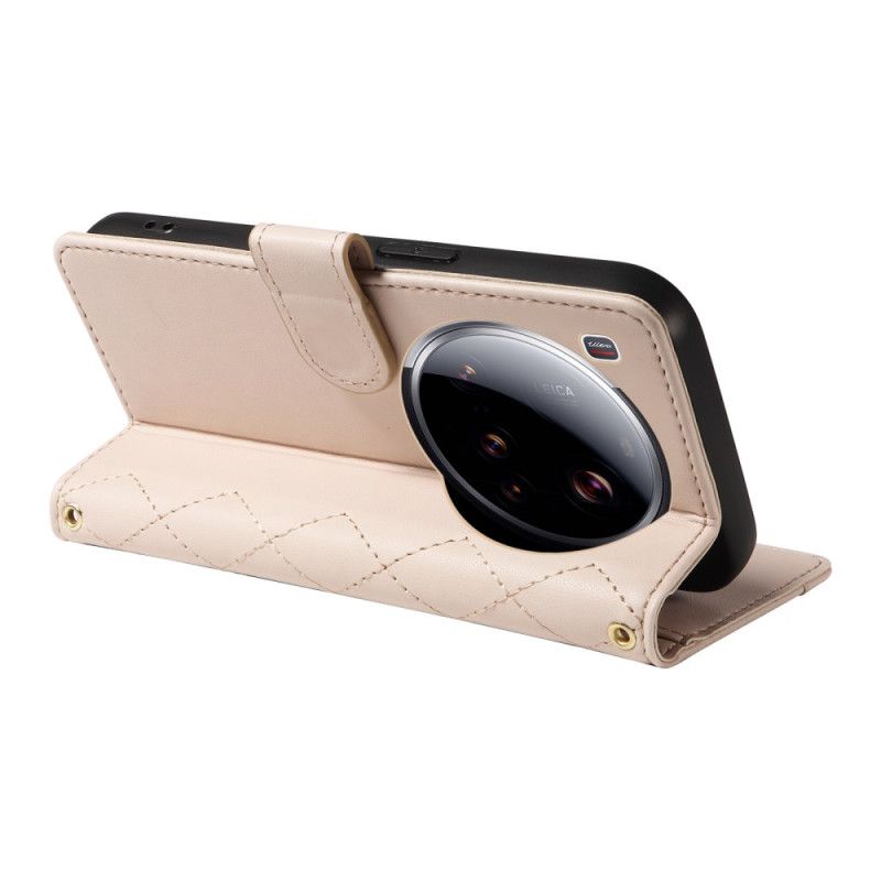 Δερματινη Θηκη Xiaomi 15 Ultra Επενδυμένο Με Λουράκι Και Λουράκι Ώμου