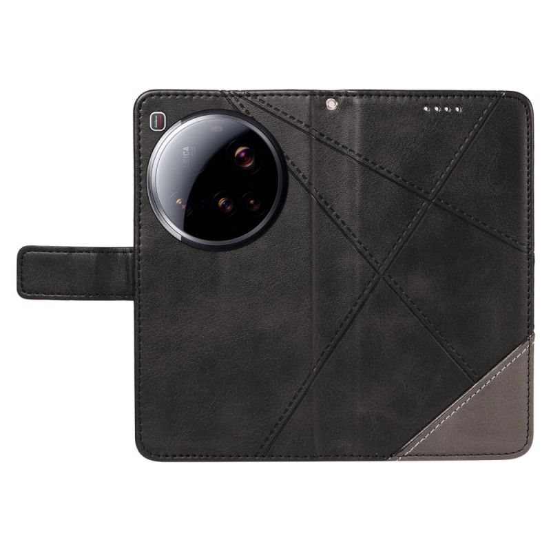 Δερματινη Θηκη Xiaomi 15 Ultra Γεωμετρικό Σχέδιο Σιλικόνης