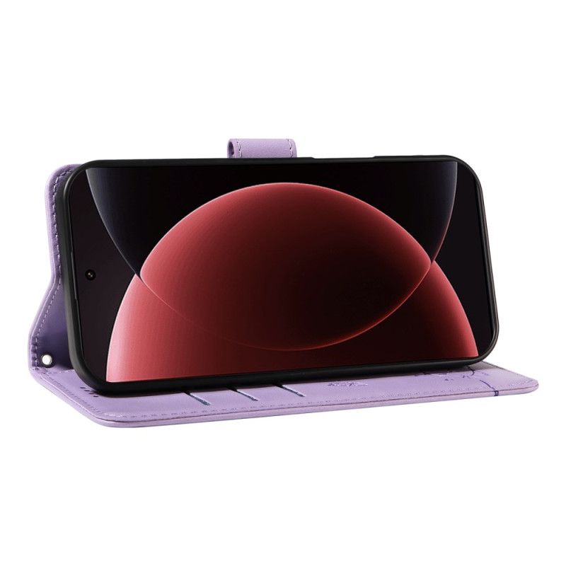 Δερματινη Θηκη Xiaomi 15 Ultra Γραφικό Λουράκι Γάτας